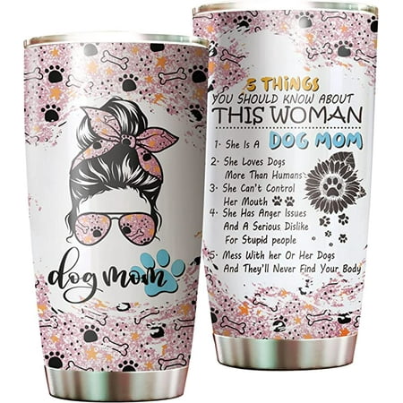 

AM Dog Mom Gifts For Women & Mothers Day Gifts For Dog Mom - Birthday Gifts for Mom From Daughter Son Dog Lover Gifts Mugs Stainless Steel Sunflower Tumbler 20oz