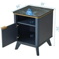 thumbnail image 6 of Vecenuy Fluted Nightstands Set of 2 with Charging Station, 18" Modern Side Table, Wooden Bedside with Faux Marble Top, Storage & Cabinet, End Table for Bedroom Living Room Navy Blue, 6 of 9