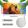 thumbnail image 2 of 1 Pcs 2D Flat License Plate Covers & Frames, Roaring Lion For Decorative Front, Waterproof For Decoration Aluminum License Plate Covers & Frames Cover For Men Women, 12" X 6", 2 of 7