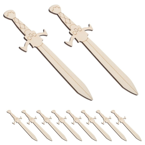 Homoyoyo Set of 20 Natural Unfinished Wooden Pirate Craft Blanks for Kids, Beige Decorating Supplies