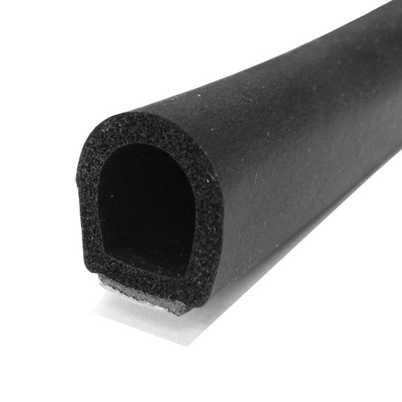 Automotive Water and Weather Resistant Adhesive Back Closed Cell Sponge Rubber Seal, Black; 11/16" Height, 9/16" Backing - 10 FT