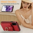 thumbnail image 3 of REQO Phone Case for Samsung Galaxy S20 5G 6.2 inch Wallet Cell Cover with Tempered Glass Screen Protector and Crossbody Strap Ring Stand RFID Credit Card Holder S 20 20S UW S2O G5 Women Girls Red, 3 of 7