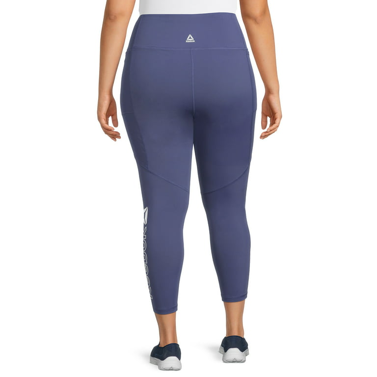 Reebok Women's Plus Size Essential Ankle Length Leggings with Pockets 