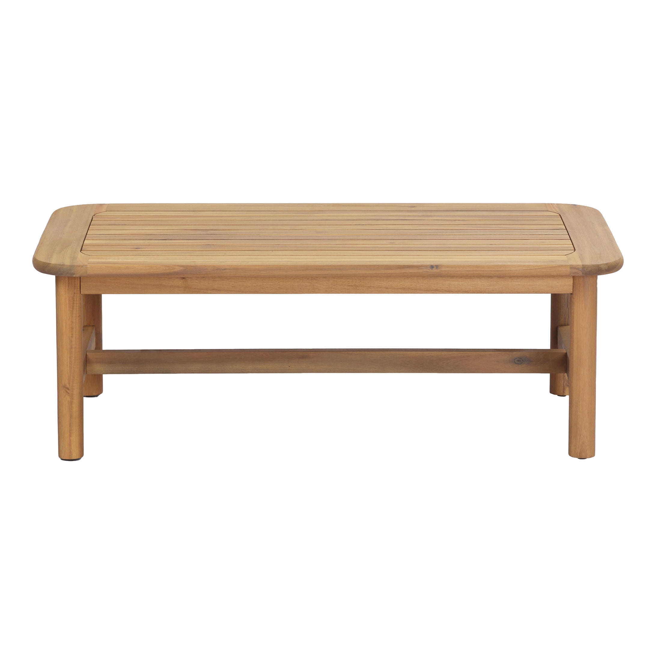 Christopher Knight Home 39" Outdoor Rectangular Acacia Wood Coffee Table, Slatted Top, Light Teak