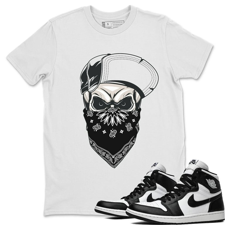 Skull Hat Jordan Black White Sneakers Matching T-Outfits AJ1