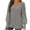 thumbnail image 1 of Penkiiy Chemises à Manches Longues pour Femmes Tunique Col Rond Décontractée Légère Mode Automne Vêtements 2025 S Gris, 1 of 4