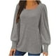 thumbnail image 1 of Jsaierl Mujeres Casual Puff Camisas de Manga Larga 2025 Otoño Moda Side Split Cuello Cuadrado Tops Loose Fit Dressy Túnica Blusas, 1 of 4
