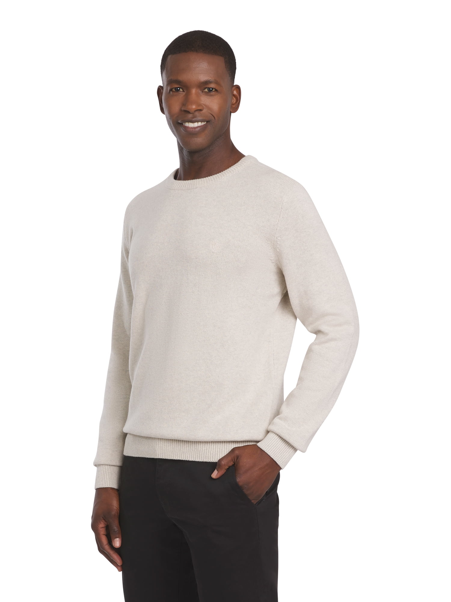 Chaps Men's & Big Men's Solid Cotton Crewneck Sweater, Sizes S-2XL