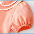 thumbnail image 6 of Girls Summer Dresses Kids Cute Puff Sleeve Doll Collar Dress Casual Ruffle Swing Aline Dresses Orange, 5 Years, 6 of 7