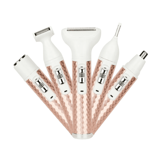 Maquinilla De Depiladora Eléctrica Facial Recargable 5 En 1 Rosa