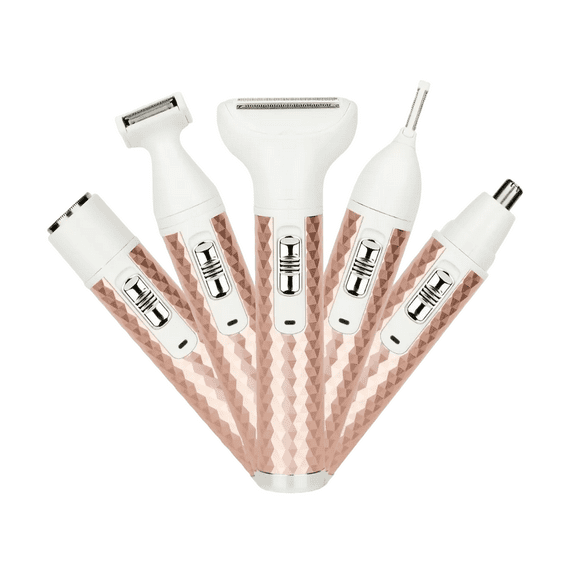 Maquinilla De Depiladora Eléctrica Facial Recargable 5 En 1 Rosa