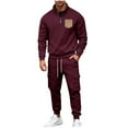 thumbnail image 2 of Kalauyu Men's Tracksuit 2 Piece Half Zipper Sweatsuit Sets Casual Jogging Athletic Suits, 2 of 9