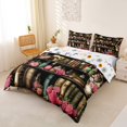 thumbnail image 3 of Homewish Pink Rose Wizard Shelf Duvet Cover Queen for Kids, Vintage Skull Halloween Queen Bedding, Halloween Reversible, 3-Piece, 1 Duvet Cover and 2 Pillowcases, 3 of 6