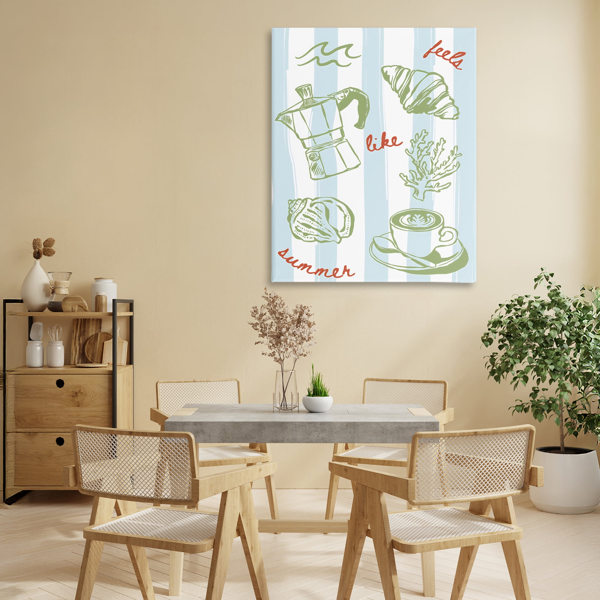 Stupell Industries Feels Like Summer on Stripes Canvas Wall Art, design by The Prints Vibe