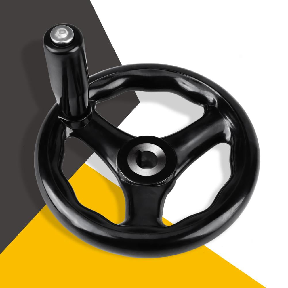 12*125mm 3 Spoke Round Plastic Hand Wheel for Milling Machine Lathe Black fyg 