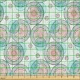 thumbnail image 2 of Ambesonne Geometric Fabric by the Yard Upholstery, Circle Pattern Stripes, 2 Yards, Soft Blue and Turquoise, 2 of 5