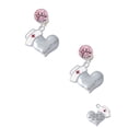 thumbnail image 2 of Delight Jewelry Silvertone Nurse's Prayer Heart - Lord Guide Pink Crystal Clip on Earrings, 2 of 5