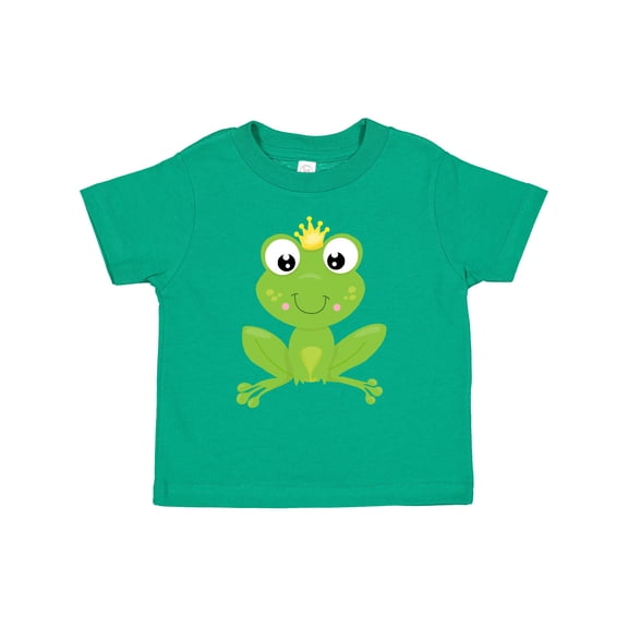 Inktastic Cute Frog, Green Frog, Crown, Frog Prince Boys or Girls Toddler T-Shirt