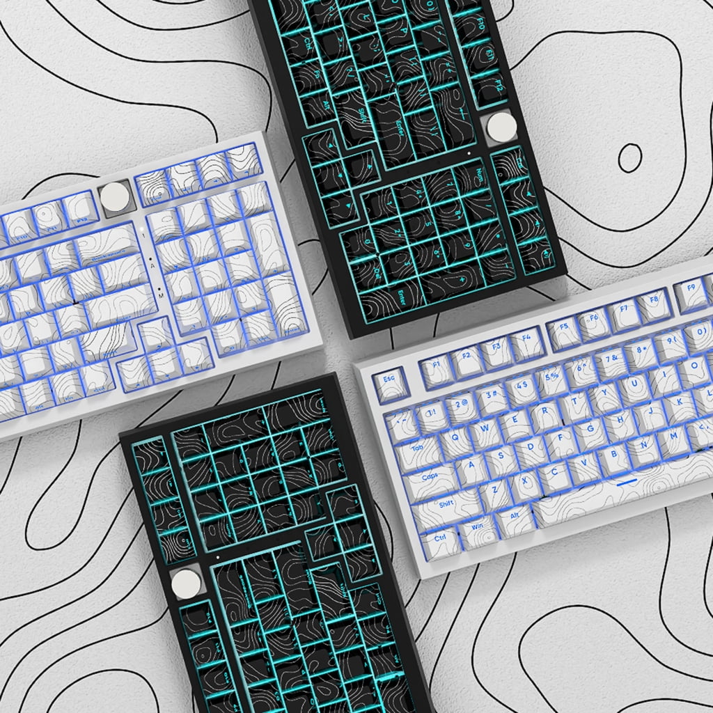 108Keys Original Height Keycaps Line Keycap Set Front Print Backlits Caps for Mechanical Keyboards