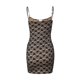 thumbnail image 5 of Vestido corto sin espalda con cuello cuadrado ahueca hacia fuera el traje de vacaciones para mujer Kuymtek Negro T S para Mujer, 5 of 9