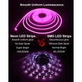 thumbnail image 4 of ALITOVE 16.4ft Pink Neon Strip Lights for Bedroom Wall Decor 12V DC 600 LEDs with DIY Accessories Power Adapter Dimmer, 4 of 6