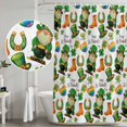 thumbnail image 5 of Saint Patrick's Day Shower Curtain, Waterproof Shower Curtains for Bathroom, Gnomes Hats Boots Clovers Leaves Washable Fabric Bathtub Curtain Set Bath Decor with 12 Hooks Long 72"x84", 5 of 8