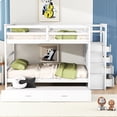 thumbnail image 2 of Full Over Bunk Bed With Storage And Strong Structural Support, White - Enhances Bedroom Utility Functional Staircase Durability Qualities For Long-term, Solid Pinewood Frame, 2 of 6