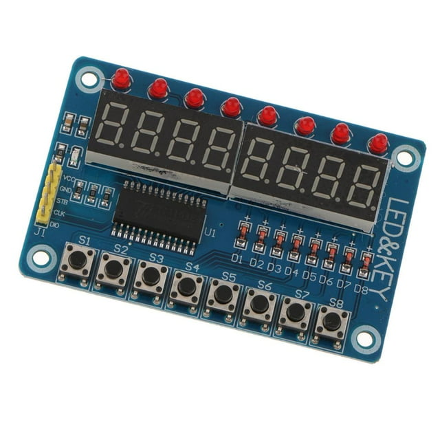 Pantalla LED TM1638 Módulo De Tubo Digital De 8 Bits 8 Teclas 8 Bits Compatible Con STC