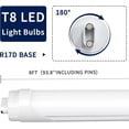 thumbnail image 2 of 8Ft HO R17D LED Tube Light Bulbs,Bi-pin Dual End Powered, Dual Row 72W 6500K Frosted,4-Pack, 2 of 6