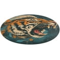 thumbnail image 4 of Tiger Animal Graffiti Washable Round Rug -Circle Area Rugs for Nursery Bedroom, Vintage Non Slip Non Shedding Low Pile Carpet for Living Room Coffee Table Entryway, 4 of 6