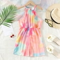thumbnail image 3 of Mikrdoo 10 Years Kid Girls Jumpsuits 8Y,9Y,10Y,11-12Y,13-14Y Big Girls Casual Tie-dye Halter Sleeveless Summer One Piece Bodysuits (Tie Dye Is Random), 3 of 8