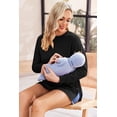 thumbnail image 4 of Ekouaer Women’s Maternity Shirts Long Sleeve Split Side Pregnancy Tee Top Tunic Blouse Casual Mama Clothes, 4 of 6