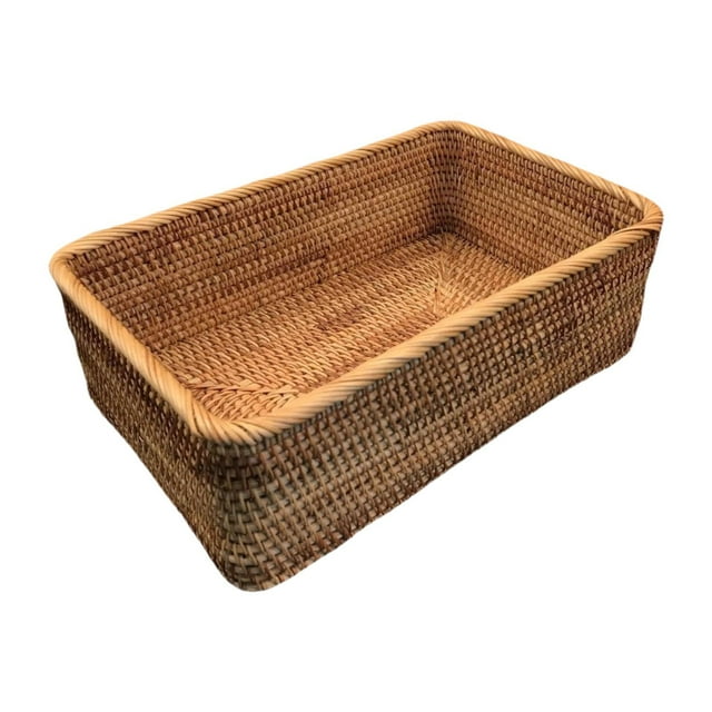 Cesta de almacenamiento de ratán, bandeja multiusos para perfumes, cesta de picnic, caja organizadora para 20CMX13CMX8CM