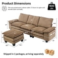 thumbnail image 2 of BRILHAMEZ 107"Modern L-Shaped Sectional Sofa with Movable Ottoman 4 Seat Cloud Sofa Modular Corduroy Deep Seat Couches for Living Room for Living Room, Apartment, Brown, 2 of 9