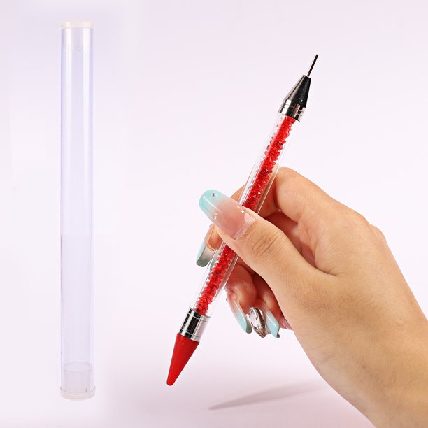 Bolígrafo de cera para puntos de Metal acrílico, doble cabezal, cepillo para uñas, diamantes de imitación, recolección de cristal, tachuelas para uñas, herramientas para taladro de punta DIY, 1 ud.