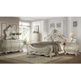 thumbnail image 2 of 76" X 89" X 89" Wood, Upholstery, and Veneer (Wood) Eastern King Bed, Beige Linen & Antique White, 2 of 3