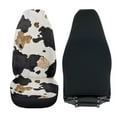 thumbnail image 3 of Uorisanigo Car Seat Covers, Plush Seat Covers, 2PCS Soft Coral Fleece Fabric Driver Seats Cover Protection Fit for Most SUV Trucks(Black and Brown Cow Print, Front Pair), 3 of 7