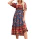thumbnail image 2 of Txlixc Vestido bohemio de verano para mujer, falda de pastel de una pieza estilo bohemio con estampado floral en el pecho de manga corta Txlixc  Estilo de ocio, 2 of 5