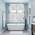 thumbnail image 3 of Pink Grey Botanical Kitchen Curtains Sets for Windows 36 Inch Length, Watercolor Spring Floral Summer Leaf Rod Pocket Window Treatments Tier Curtains and Valances Set for Bedroom/Bathroom, 3 of 8