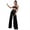 Black-M, variant on Women's Sparkling Metallic Trousers Glittering Sequins Wide Leg Flared Pants for Night Out Dance and Carnivals Costumes