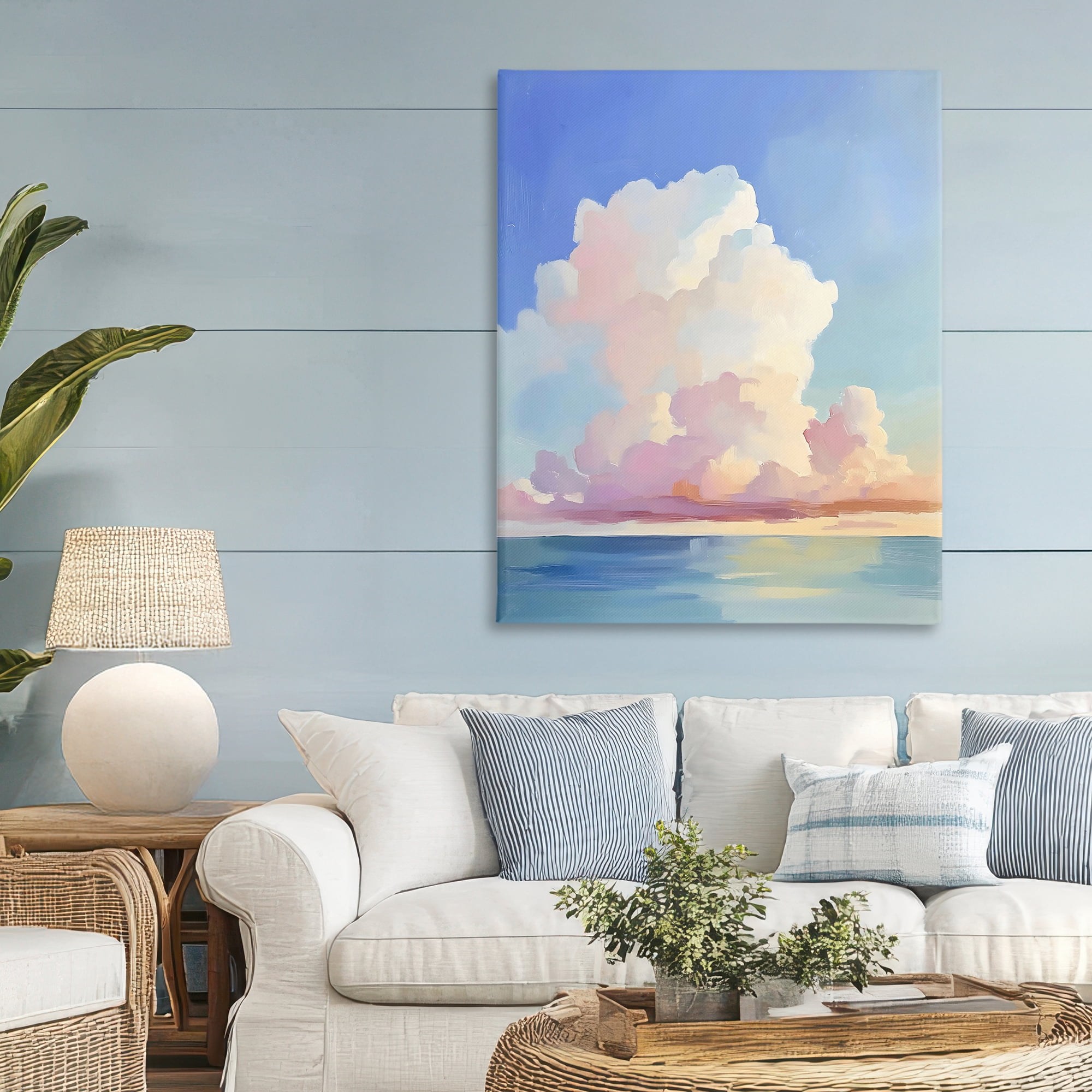 Stupell Industries Dreamy Pastel Clouds over Sea Canvas Wall Art, design by The Prints Vibe