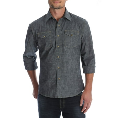 Wrangler - Wrangler Men's and Big & Tall Premium Slim Fit Denim Shirt ...