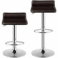 thumbnail image 3 of Resenkos Set of 2 PU Leather Bar Stools Dining Chairs with Adjustable Counter Height Footrest, Brown, 3 of 6