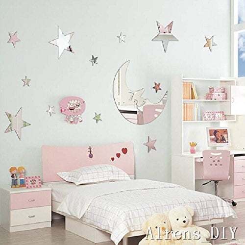 Dolphin Wall Stickers Bathroom Wall Art Decals Home Decor Mirror Effect Stickers-Silver