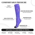 thumbnail image 3 of Bixox Purple Glitter Print Compression Socks,Compression Socks Women & Men Circulation for Medical,Running,Athletic, 3 of 7