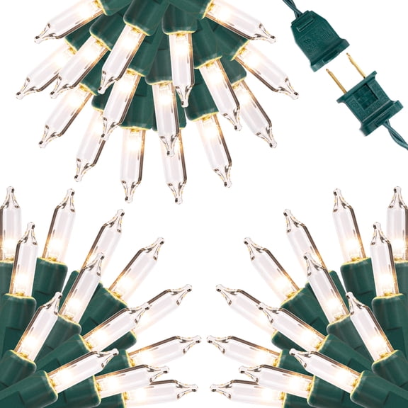 300 Count Christmas Lights - 3 Sets of 100 Mini Lights, 79.5 Ft String Lights with ReplaceableFu-seand Bulb - Waterproof Connectable Indoor Outdoor Christmas Decoration in Warm White