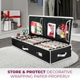 thumbnail image 2 of OSTO Premium Wrap Organizer, Interior Pockets, fits 18-24 Standers Rolls, Underbed Storage, Wrapping Paper Storage Box and Holiday Accessories, 40” Long - Tear-Proof Fabric - 5-Year Warranty, 2 of 4