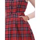thumbnail image 5 of Vestido Vintage de Cuadros sin Mangas para Mujer Allegra K, Cintura Alta, Corte A, Midi, Pinafore, Rojo, 5 of 5
