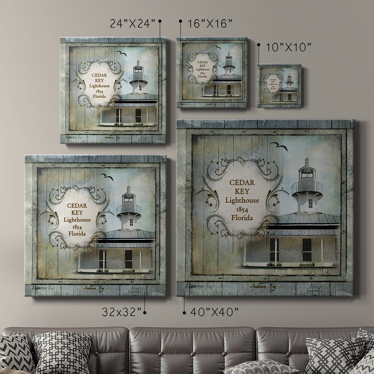 Wexford Home Florida Lighthouse IV-Premium Gallery Wrapped Canvas, 32" x 32" - Ready to Hang