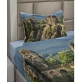 thumbnail image 3 of Ambesonne Medieval Fitted & Top Sheet Set with Sham, Germany Middle Age, Grey Green, 3 of 5